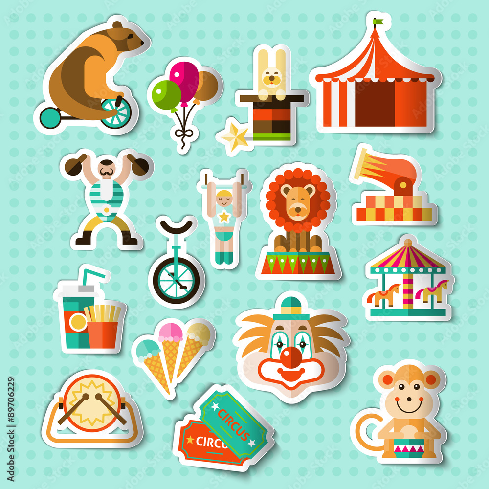 Circus stickers set Circus stickers set