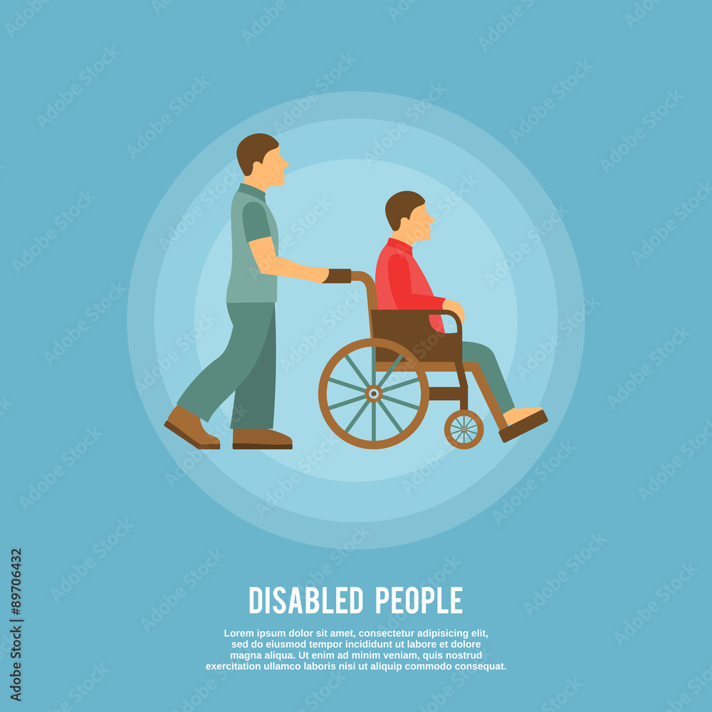 Fototapeta premium Disabled person poster