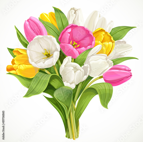 Fototapeta Naklejka Na Ścianę i Meble -  Bouquet of white tulips