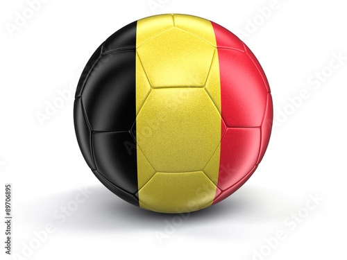 Soccer football with Belgian flag. Image with clipping path