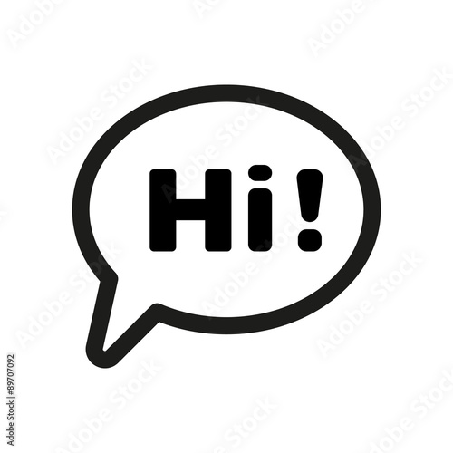 The hi icon. Greet and hello symbol. Flat