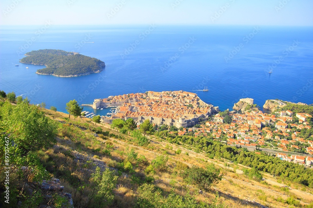 Panorama of the Dubrovnik town and surroundings