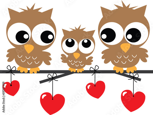 sweet little owl family