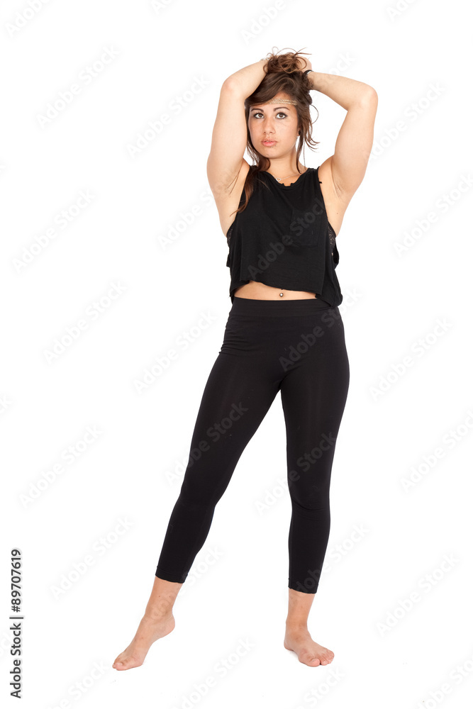 Beautiful woman doing different expressions in different sets of clothes: posing Beautiful woman doing different expressions in different sets of clothes: posing