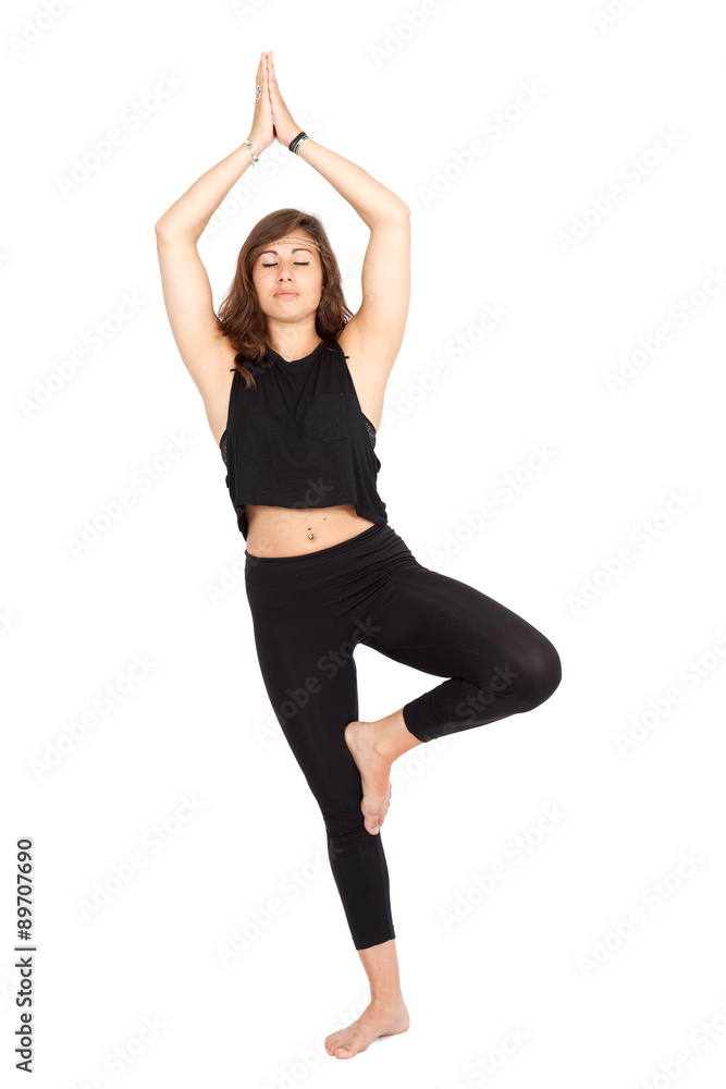 Beautiful woman doing different expressions in different sets of clothes: yoga Beautiful woman doing different expressions in different sets of clothes: yoga