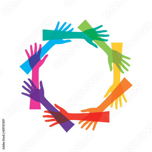 teamwork or unity concept design vector