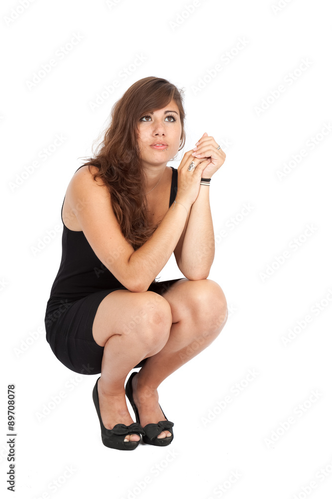Beautiful woman doing different expressions in different sets of clothes: posing Beautiful woman doing different expressions in different sets of clothes: posing