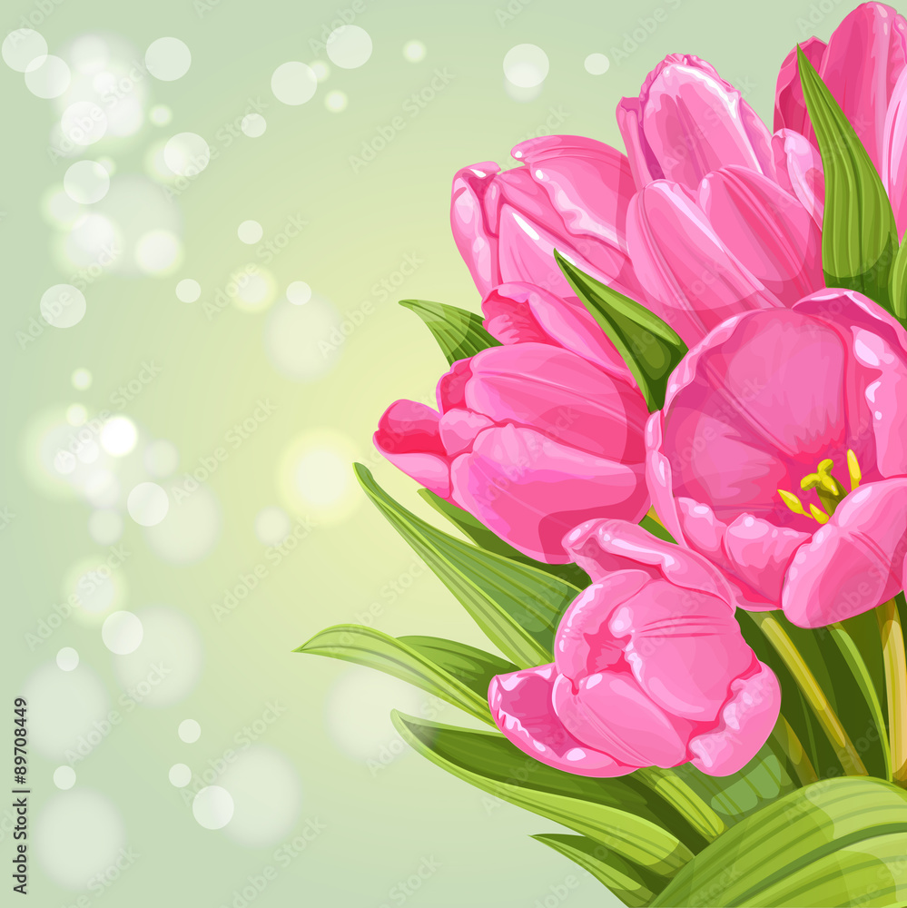 Obraz premium Background of pink tulips