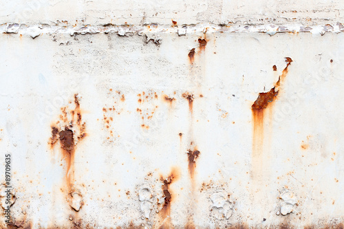 A background of peeling paint and rusty old metal