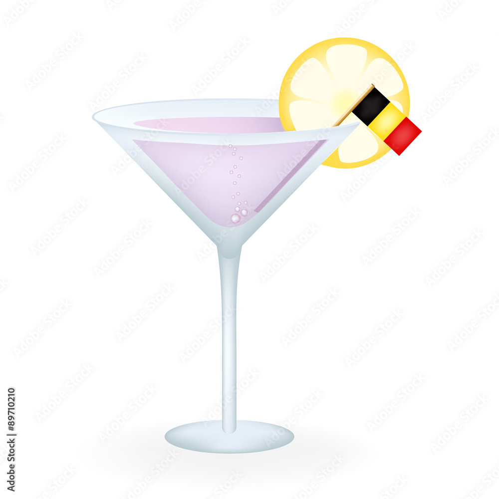 Cocktail Glass With A Flag Of Belgium
