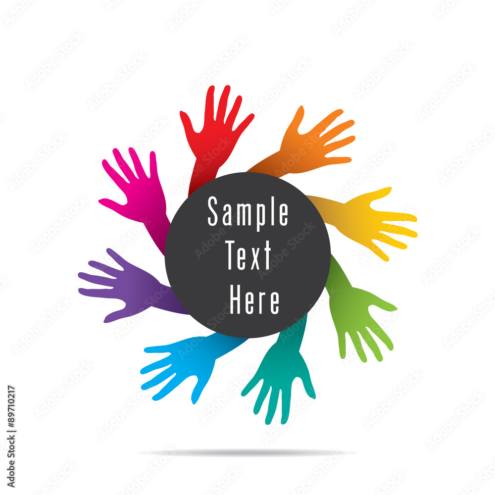 Fototapeta premium teamwork concept, supportive , helping creative label or banner design vector
