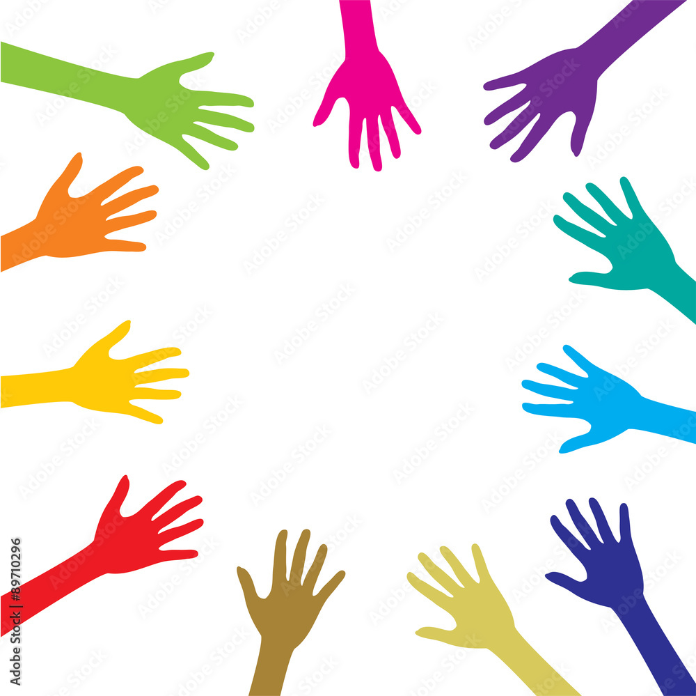 helping or caring hand background vector design