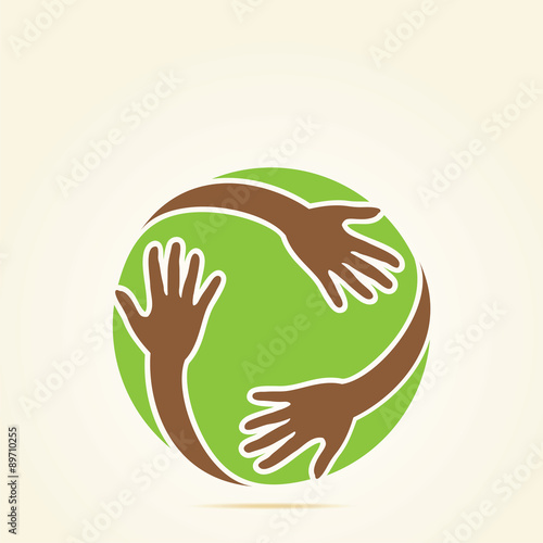 we care or secure  for all concept design vector