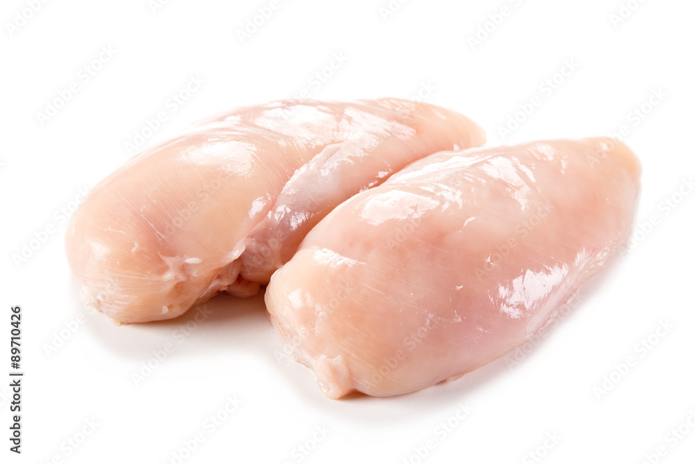 Raw turkey fillet on white background Raw turkey fillet on white background