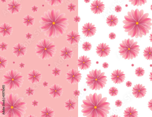 Pink flowers pattern illustrator. © dikana87