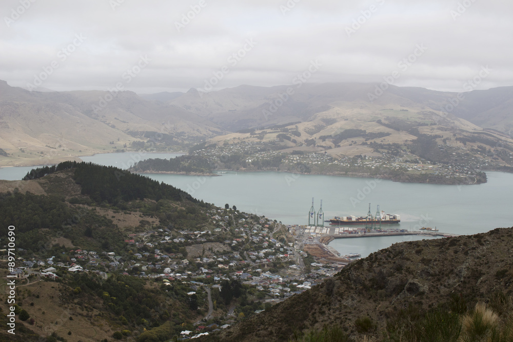 Península de Banks desde mirador en Christchurch