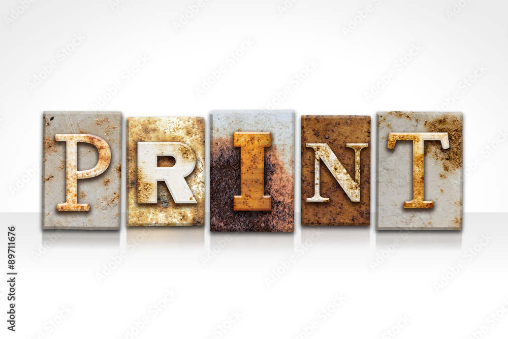 Print Letterpress Concept Isolated on White Print Letterpress Concept Isolated on White