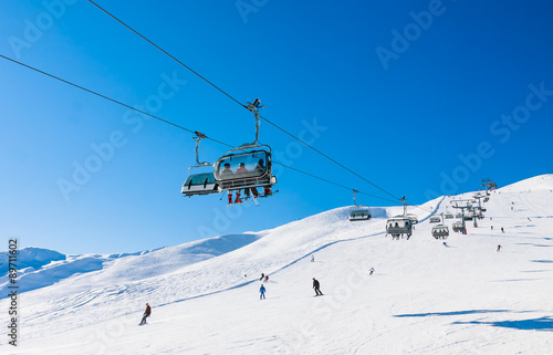 Ski lift.  Ski resort Livigno. Italy