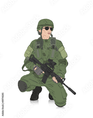 soldier with rifle