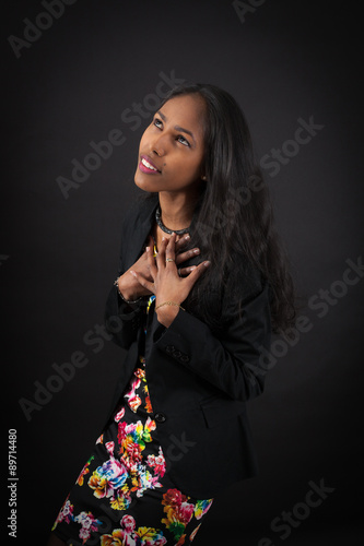 Wallpaper Mural beautiful woman doing different expressions in different sets of clothes: heart attack Torontodigital.ca