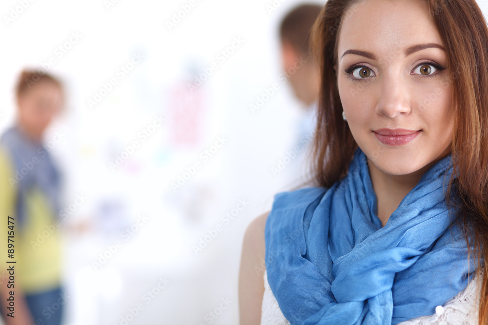 Portrait of attractive female designer in office Portrait of attractive female designer in office