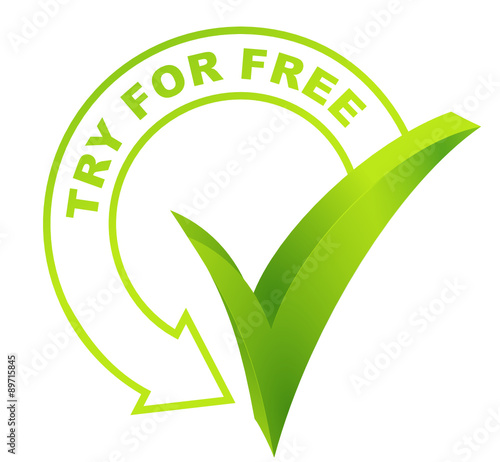 try for free symbol validated green