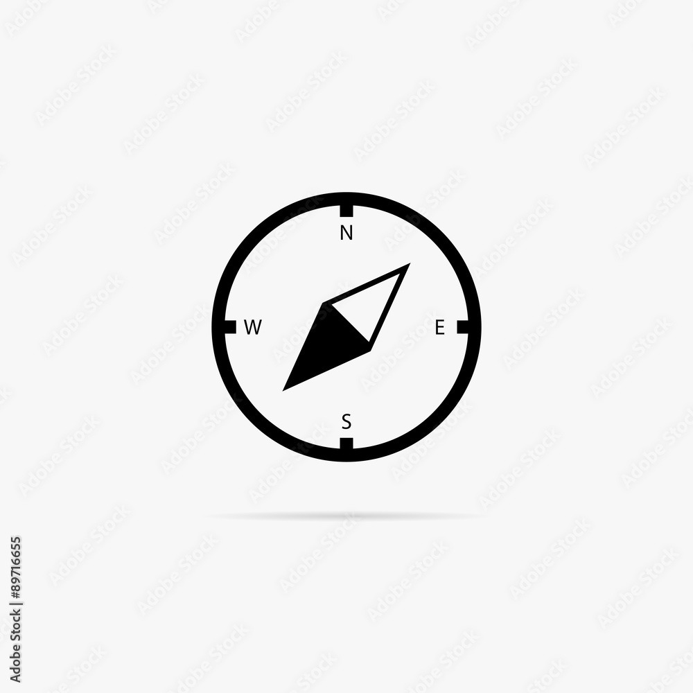 Simple compass icon. Simple compass icon.