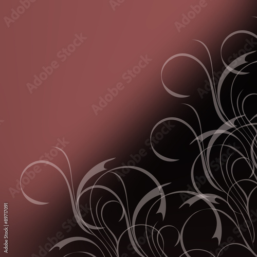 Simple abstract background in marsala color and black with floral motive. Romantic concept.