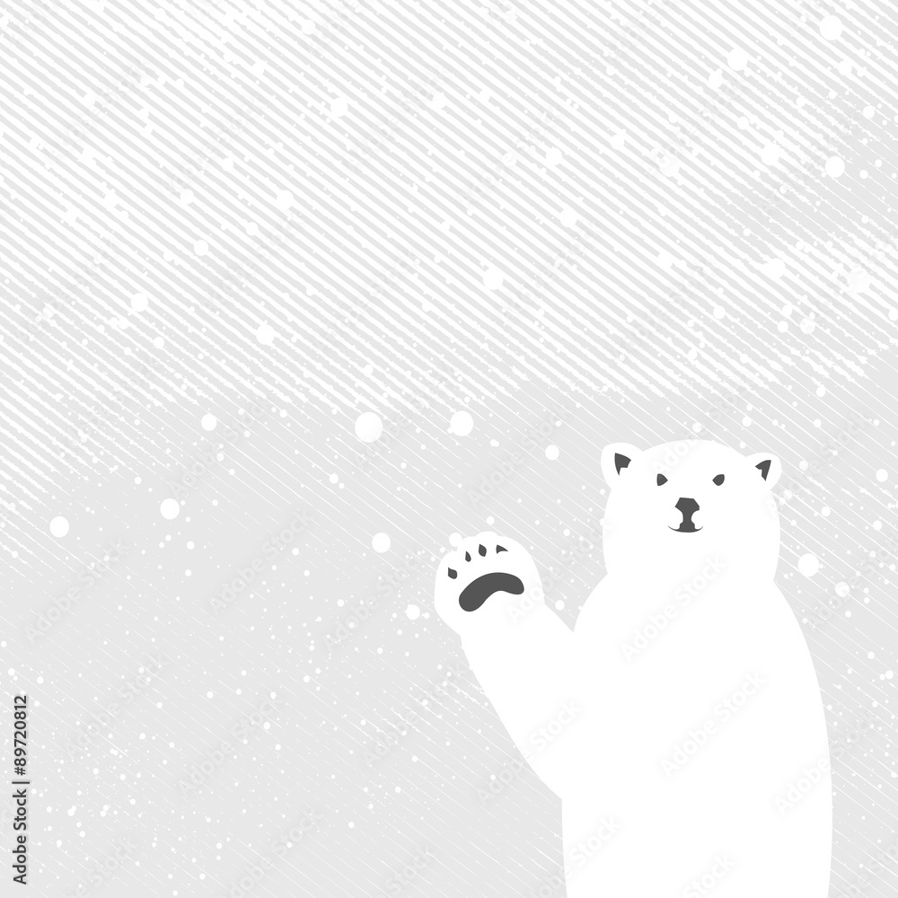 Fototapeta premium Polar / White Bear waving in the snow
