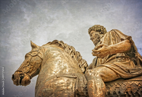 Equestrian Statue Of Marcus Aurelius - Rome Italy photo