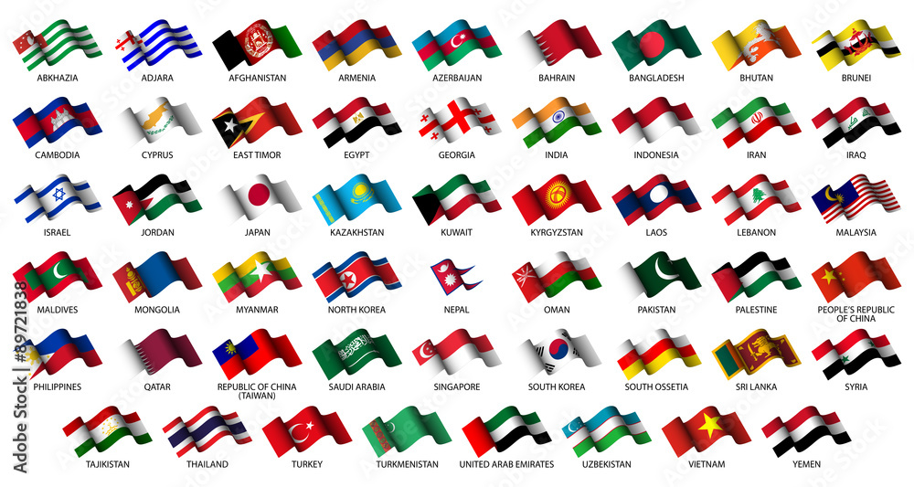 asian flags