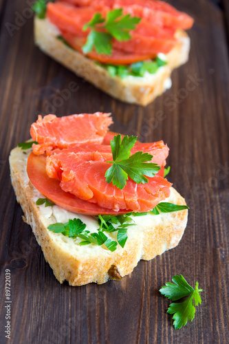 Sandwich with salmon