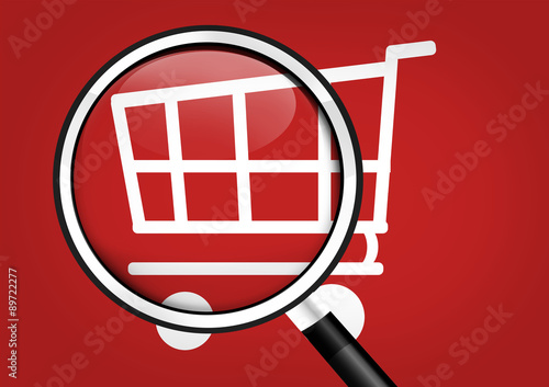 Shopping Cart magnifying glass