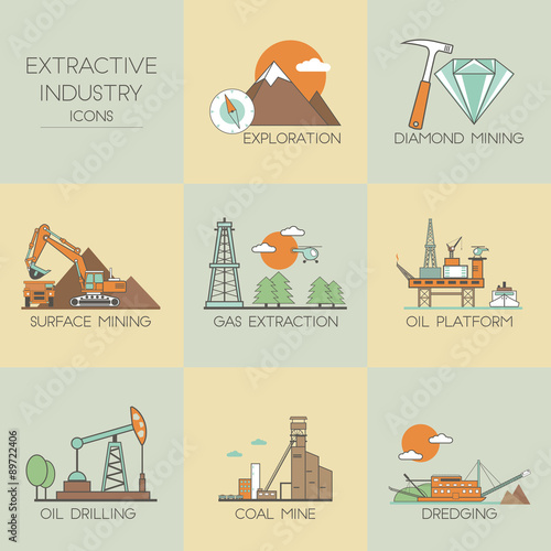 Extractive industry icons