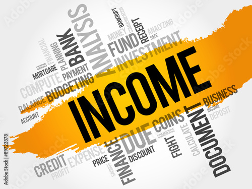 INCOME word cloud, business concept