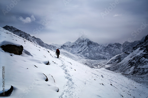 Road to Everest Base Camp in Sagarmatha National Park, Nepal Himalaya