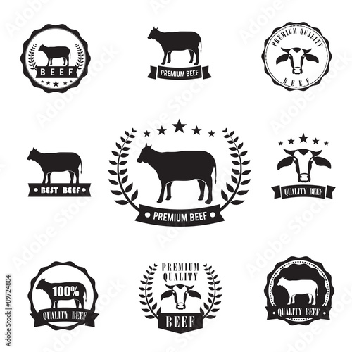Cow beef sihouette symbol for logo stamp, design element