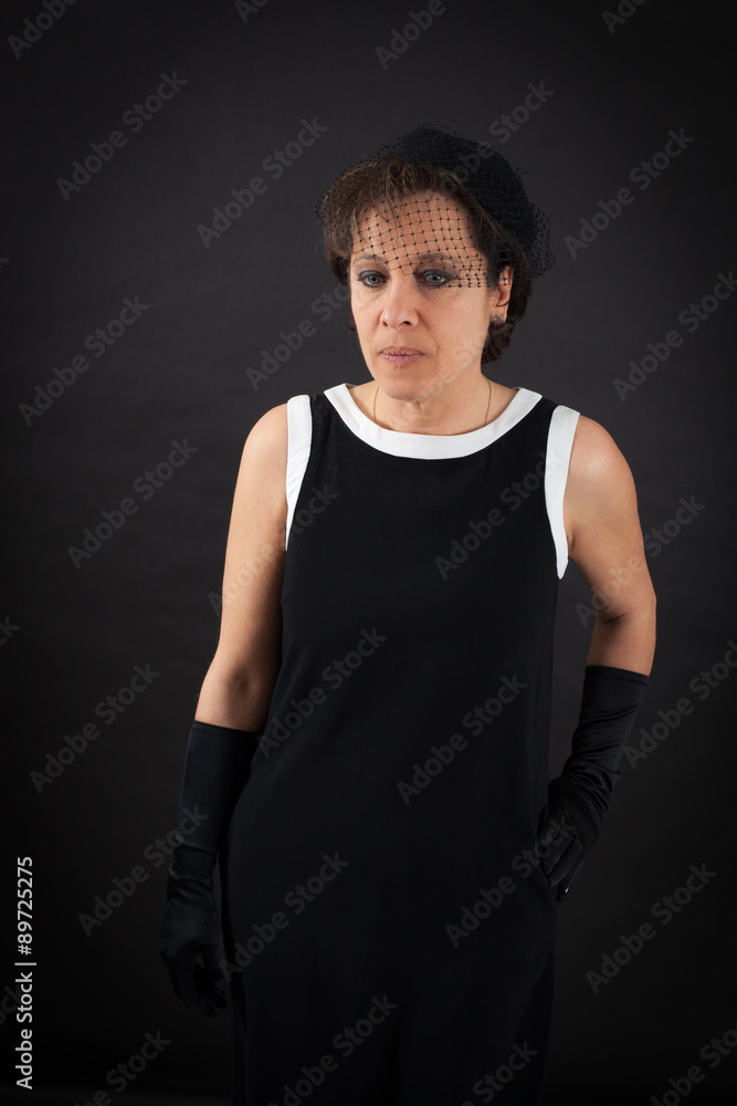 Beautiful woman doing different expressions in different sets of clothes: sad Beautiful woman doing different expressions in different sets of clothes: sad