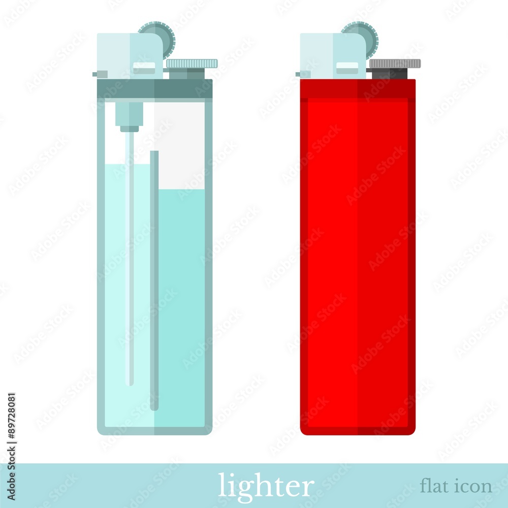 transparent and red flat lighters vector isolated on white transparent and red flat lighters vector isolated on white