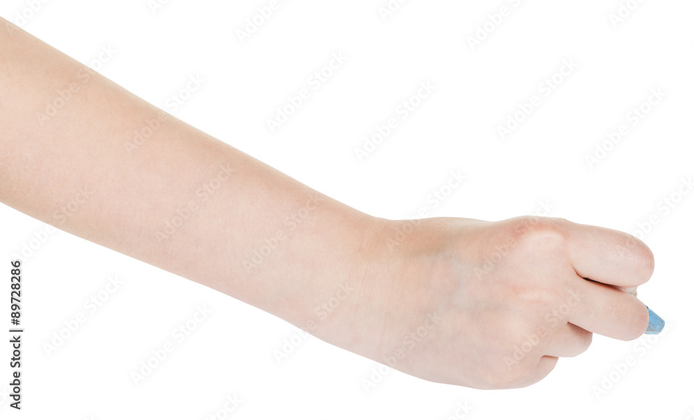 hand draws by blue chalk isolated on white