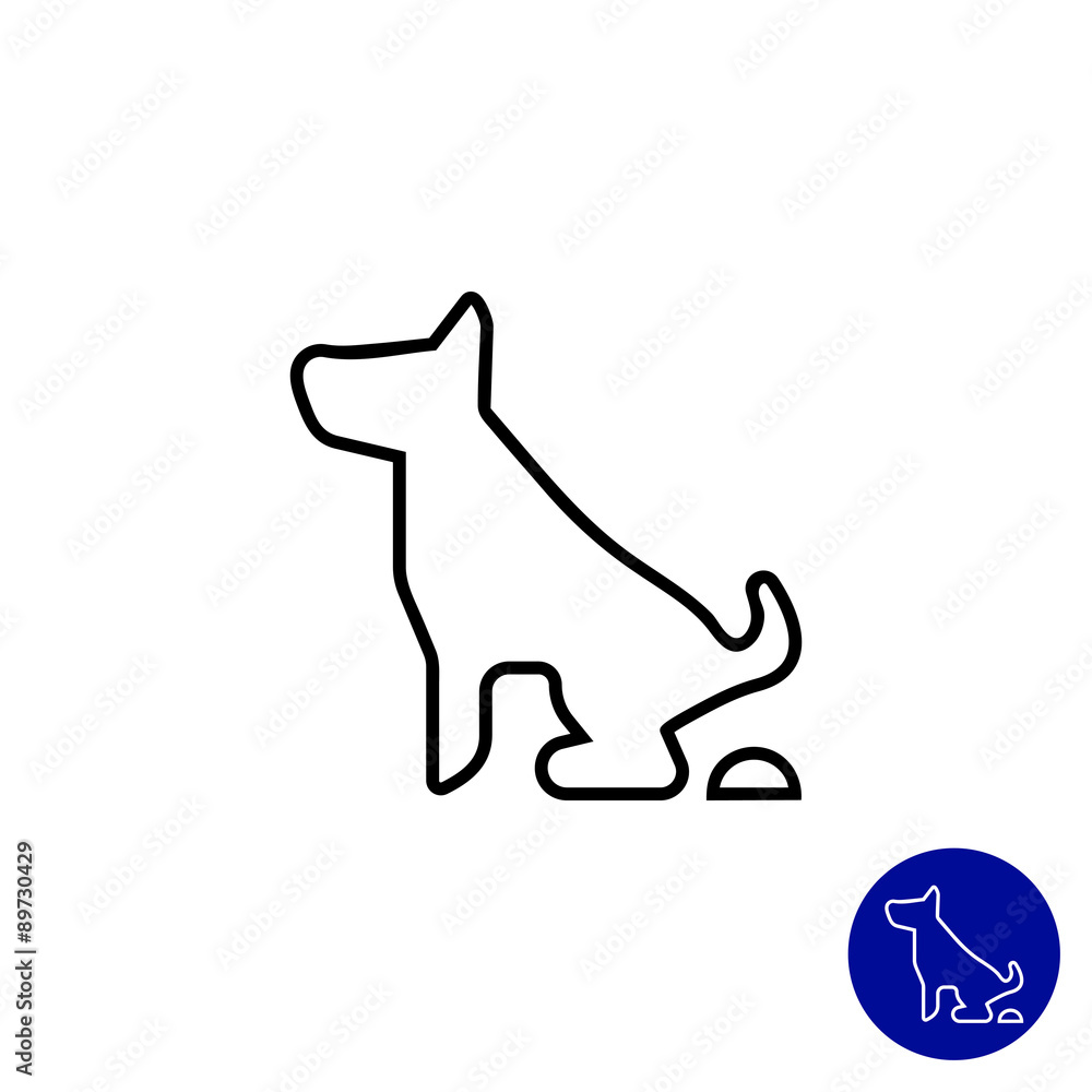 Pooping dog sign Stock Vector | Adobe Stock