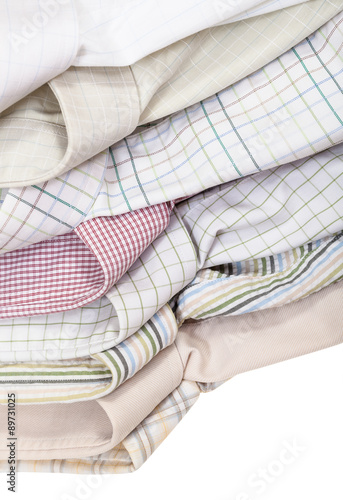various shirts collars close up isolated