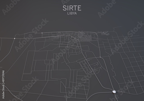 Satellite view of Sirte city in Libya photo