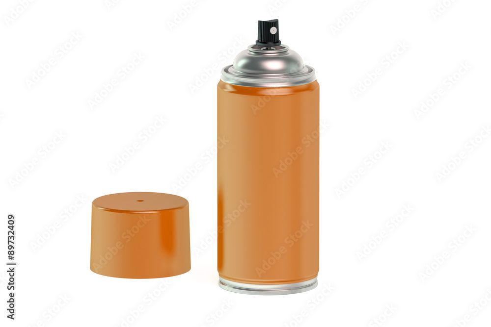 orange spray paint can
