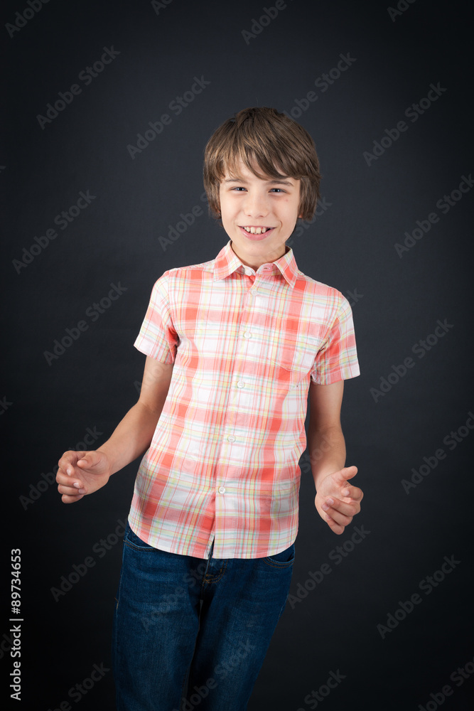 Handsome boy doing different expressions in different sets of clothes: innocent Handsome boy doing different expressions in different sets of clothes: innocent