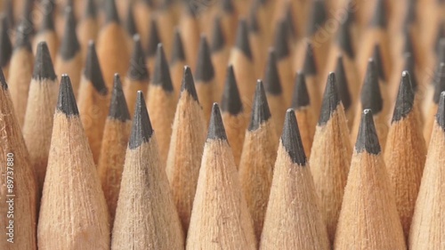 Graphite pencils in rotation
