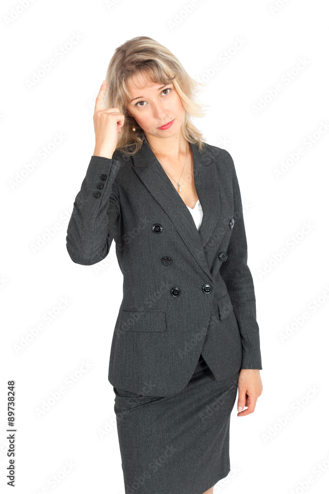 Beautiful businesswoman doing different expressions in different sets of clothes: you are crazy Beautiful businesswoman doing different expressions in different sets of clothes: you are crazy