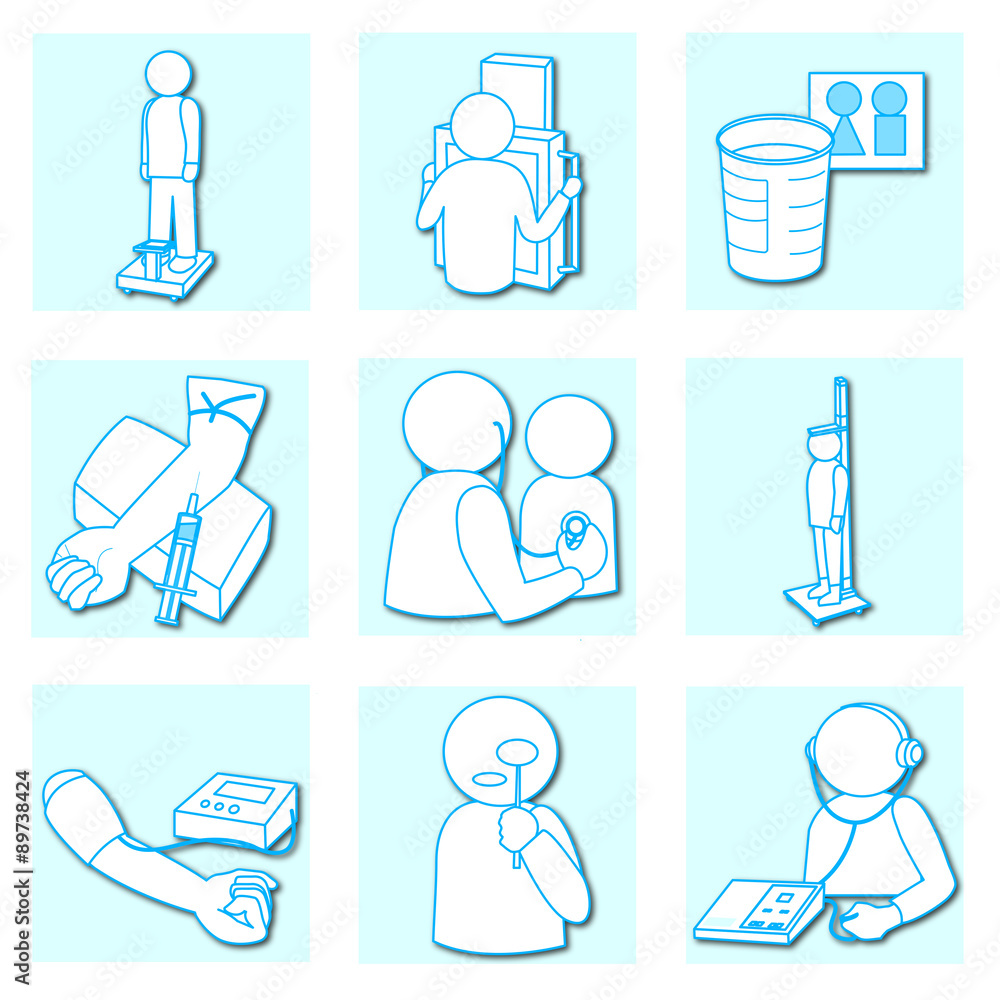 健康診断アイコン2 ブルー Stock イラスト Adobe Stock