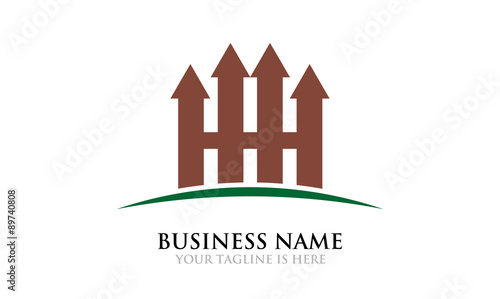 Arrow Fence Hedge Logo Template