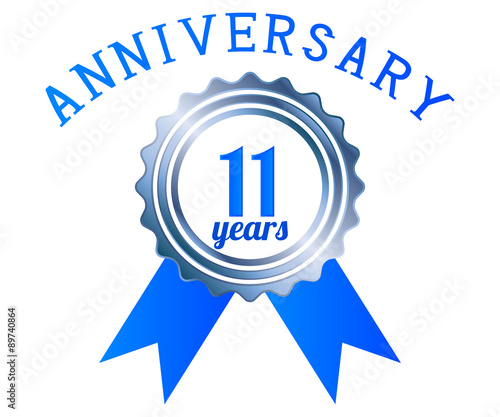 11 year anniversary logo ribbon